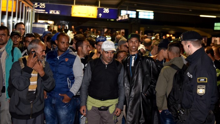 Ankommende Flüchtlinge am Münchner Hauptbahnhof