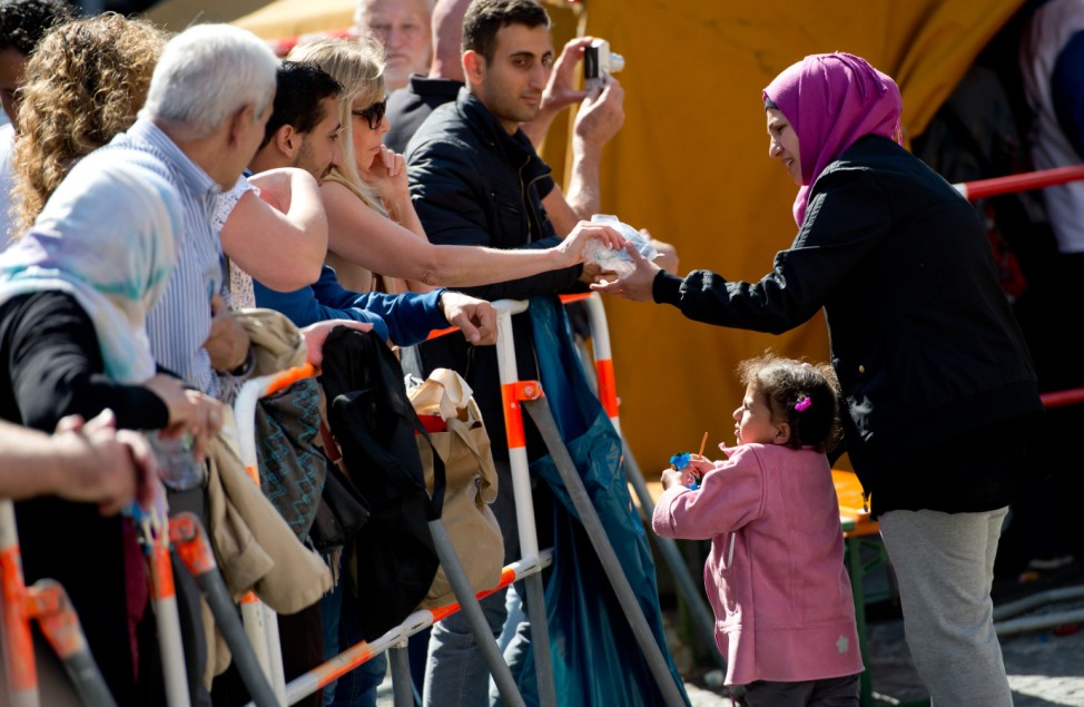 Ankunft von Flüchtlingen am Bahnhof München