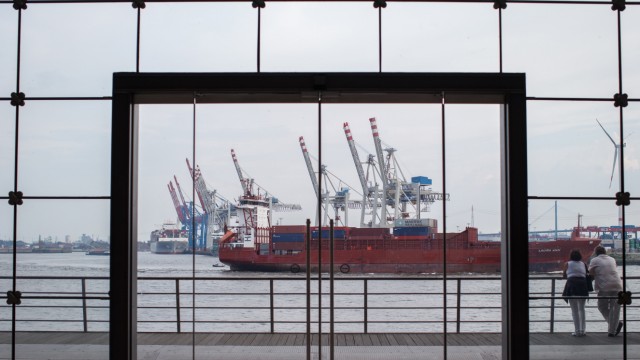 Commercial Shipping Operations At The Port Of Hamburg Ahead Of German GDP