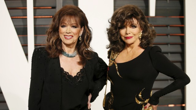 File photo of Joan and Jackie Collins arriving at the 2015 Vanity Fair Oscar Party in Beverly Hills