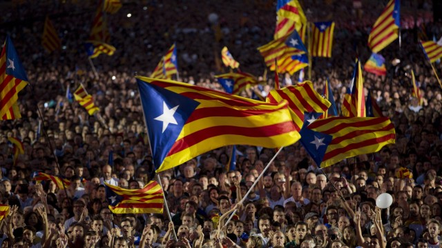 Befürworter der Unabhängigkeit Kataloniens vor den Regionalwahlen im September 2015