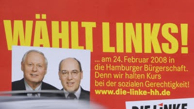 Rundumschlag im Bundestag: Wahlplakat in Hamburg: Die Linke - verfolgt von einer" Dreckkampagne" oder ein "trojanisches Pferd"?