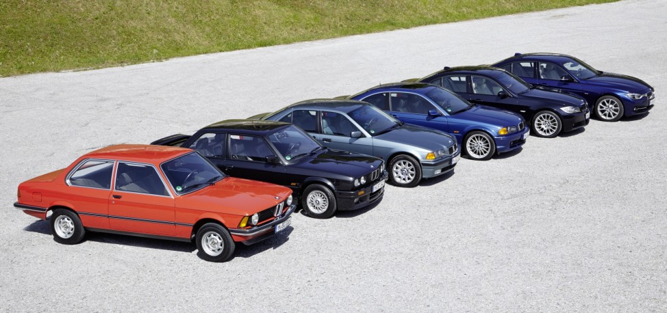 Sechs Generationen des BMW 3ers