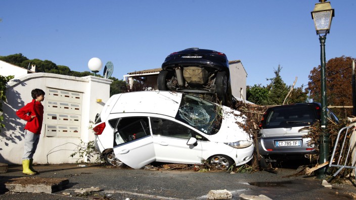 Südfrankreich: Biot, Südfrankreich, am Tag nach der Sturmflut: In dem Ort kamen drei Menschen ums Leben.