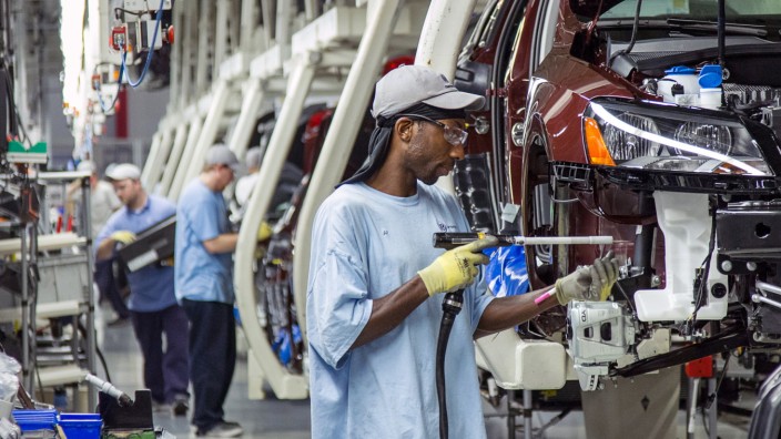 Trump und die Autokonzerne: Autoproduktion im VW-Werk in Chattanooga im US-Bundesstaat Tennessee. VW beschäftigt dort 2100 Mitarbeiter.