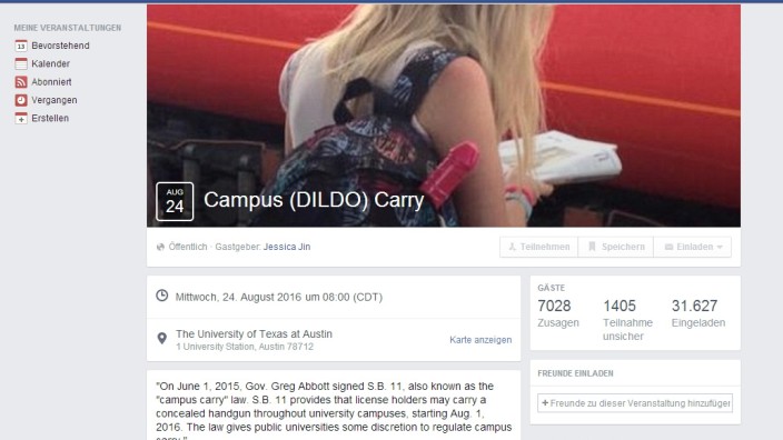 University of Texas at Austin: Die Aktion "CocksNotGlocks" sorgt in den USA für viel Aufsehen und erhitzte Debatten.