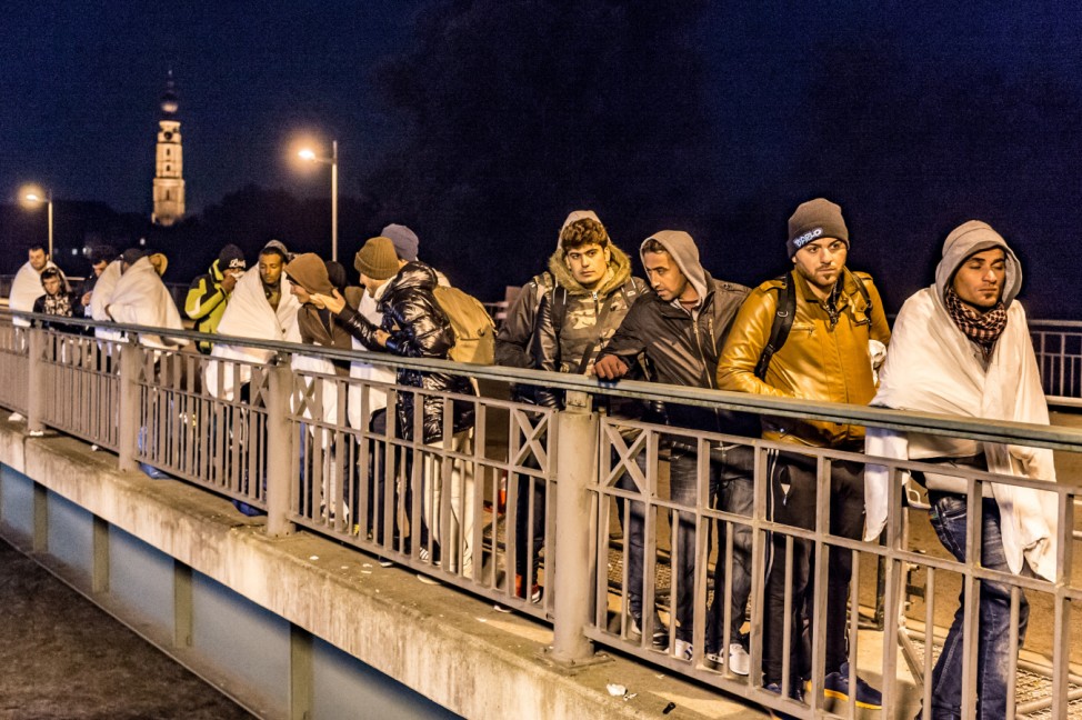 Flüchtlinge an der deutsch-österreichischen Grenze