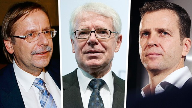 DFB-Präsident: Drei mögliche Kandidaten: Rainer Koch, Reinhard Rauball, Oliver Bierhoff (von links)