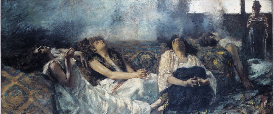 Les fumeuses de Haschich Femmes reunies dans une chambre et savourant les effets du haschisch Pein
