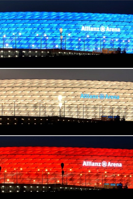 Beleuchtete Allianz-Arena in München
