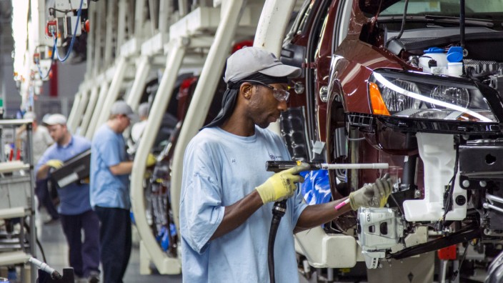 Autoindustrie: Fertigung im VW-Werk in Chattanooga im US-Bundesstaat Tennessee. 2400 Menschen sind hier beschäftigt.