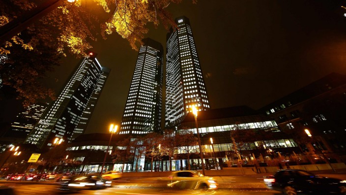 The Deutsche Bank headquarters are seen in Frankfurt
