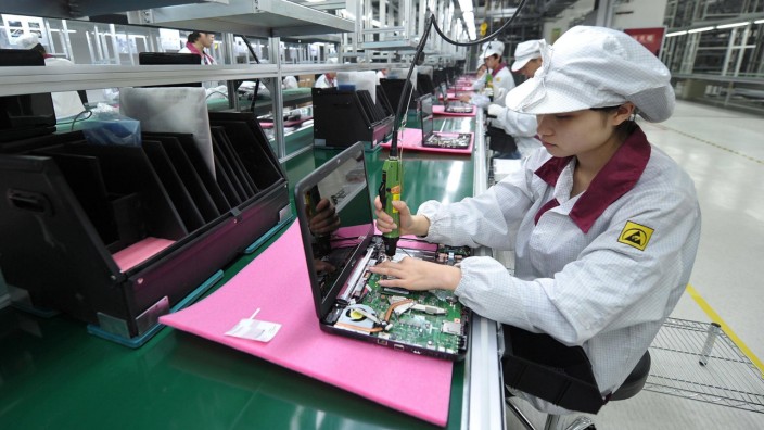 Fehlerhafte Software: Dell-Produktion in einem chinesischen Werk in Chengdu, Sichuan.