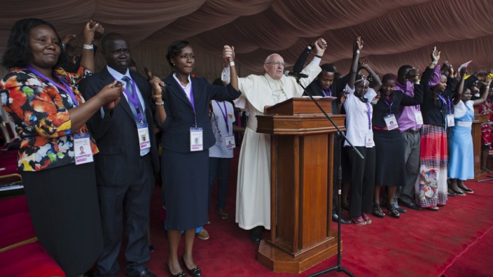 Päpstliche Botschaft: Papst Franziskus, hier bei einem Auftritt in der kenianischen Hauptstadt Nairobi, ermutigt die Gläubigen "zur Ausübung ihrer Umweltbürgerschaft".