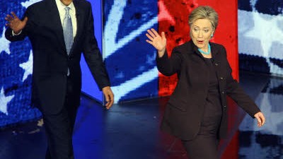 Berichterstattung über den US-Wahlkampf: Wer schafft's als Erstes über die Ziellinie? Barack Obama und Hillary Clinton bei einem TV-Duell von CNN.