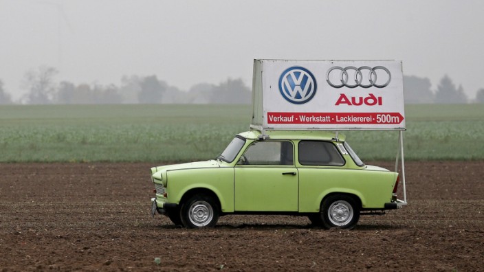 VW-Abgas-Skandal - Autohauswerbung auf Trabant