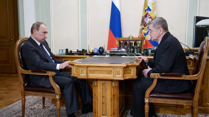 MOSCOW REGION RUSSIA AUGUST 11 2015 Russia s President Vladimir Putin L and Russian Prosecutor