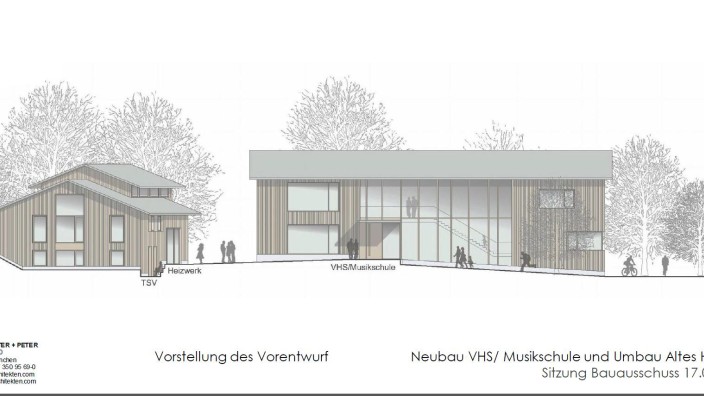 Oberhaching: Neben dem umgestalteten Heizwerk (links) wollen die Architekten einen Neubau situieren.