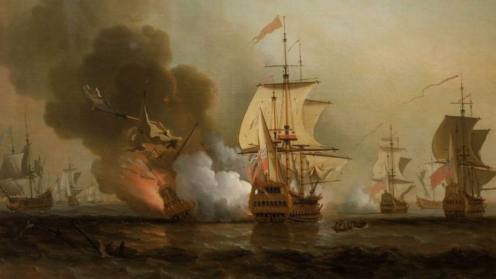 Wrack der "San José": Am 8. Juni 1708 sank die San José, wie es der Brite Samuel Scott auf seinem Gemälde dargestellt hat.