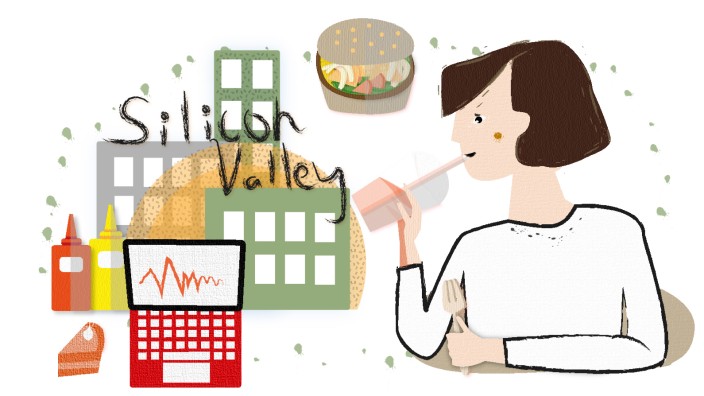 Kalifornien-Kolumne: Job-Alltag im Silicon Valley: sitzen vor dem Computer, sitzen beim Gratis-Essen - und das ist süß und fettig.