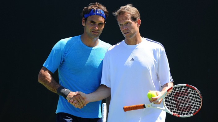 Roger Federer SUI Stefan Edberg SWE TENNIS Sony Open Tennis Miami 19 03 2014 TennisMagazin