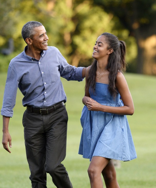 The First Family return to the White House; Malia obama