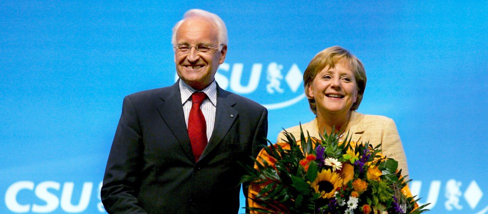 CSU Parteitag - Merkel und Stoiber