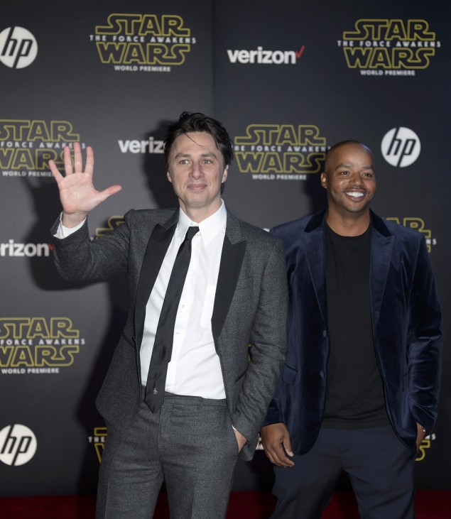 Actors Braff and Faison arrive at the premiere of 'Star Wars: The Force Awakens' in Hollywood