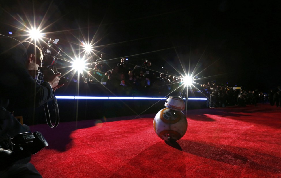 Droid BB-8 arrives at the world premiere of the film 'Star Wars: The Force Awakens' in Hollywood
