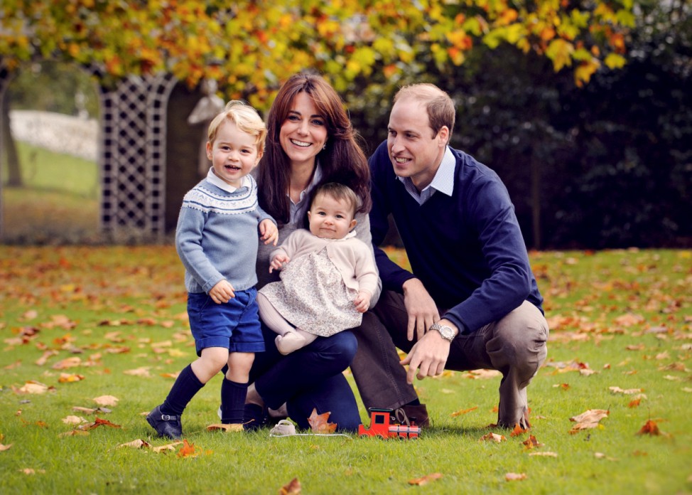 Handout photo of Britain's Prince William and his family