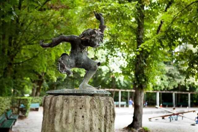 Der Pumuckl-Brunnen im Luitpoldpark in München, 2014