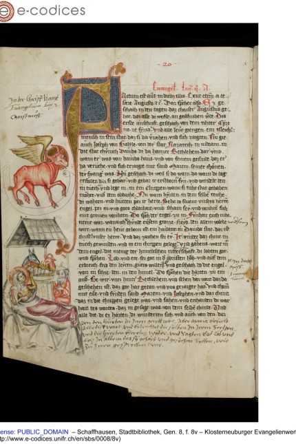 Augsburg/Berlin: Weihnachtsgeschichte, aufgeschrieben um 1400.