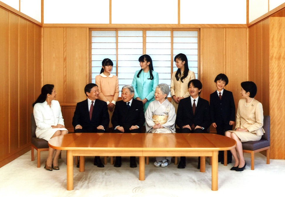 Akihito, Michiko, Naruhito, Masako, Aiko, Akishino, Kiko, Mako, Kako, Hisahito