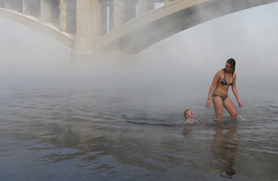 The Wider Image: Swimming in Siberia
