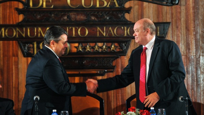 Kuba: Wirtschaftsminister Sigmar Gabriel trifft auf Kubas Außenhandelsminister Rodrigo Malmierca und wirbt für den "bodenständigen Mittelstand".
