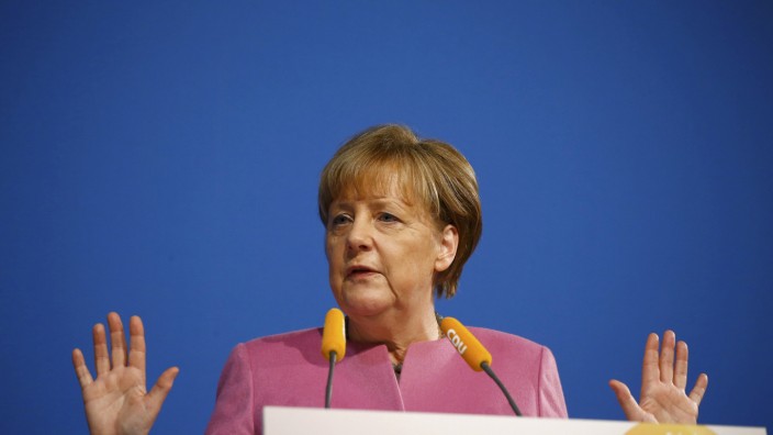 German Chancellor Merkel makes speech during CDU New Year reception in Mainz