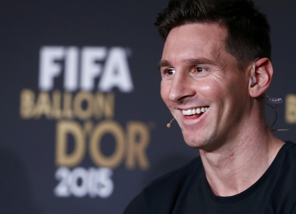 Nominee for 2015 FIFA World Player of the Year Messi attends news conference in Zurich