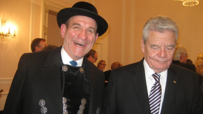 Neujahrsempfang: Siegfried Bradl mit Bundespräsident Joachim Gauck.