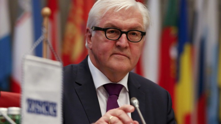 German Foreign Minister Steinmeier addresses the permanent council of the OSCE in Vienna