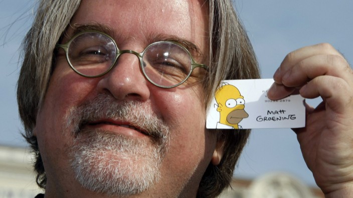 Matt Groening, creator and executive producer of the animated series 'The Simpsons', poses at the annual MIPCOM television programme market in Cannes