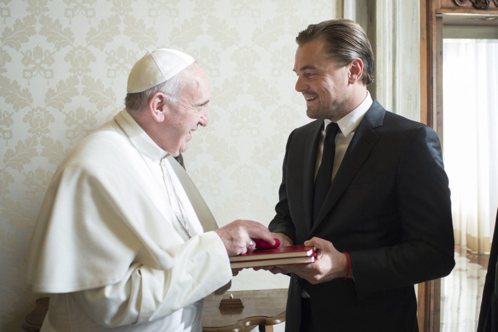 Pope Francis receives Leonardo DiCaprio