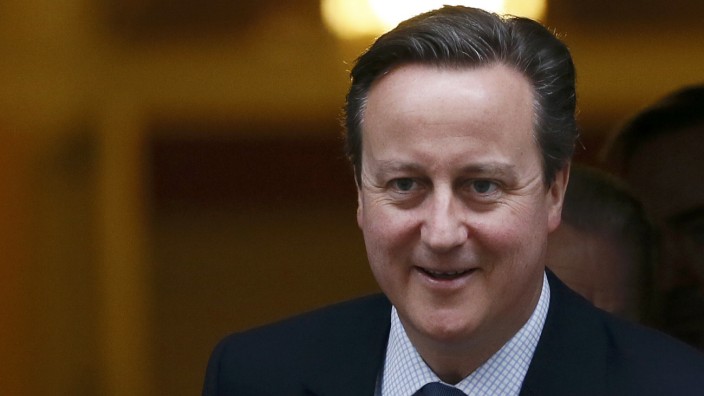 Britain's Prime Minister Cameron leaves Number 10 Downing Street in London