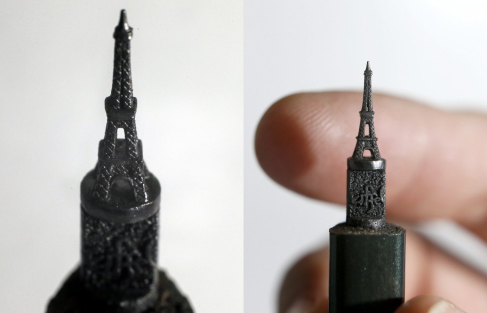 Pencil lead carving artworks in Taiwan