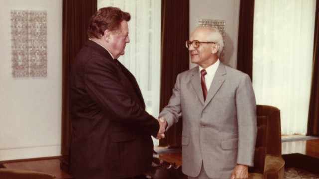 Franz Josef Strauß und Erich Honecker