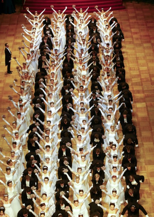 Dancers perform during the opening ceremony of the Opera Ball in Vienna