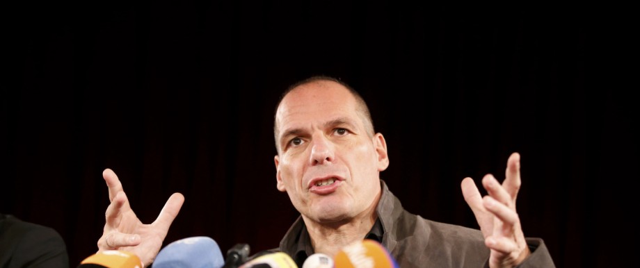 Greece's former Finance Minister Varoufakis addresses a news conference in Berlin