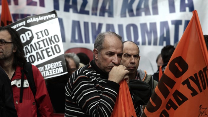 Demonstration during general strike in Athens