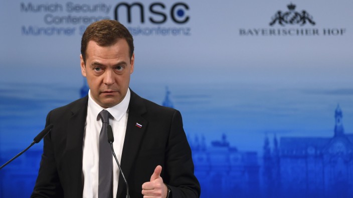 Münchner Sicherheitskonferenz: Russslands Premierminister Dimtiri Medwedew im Bayerischen Hof.