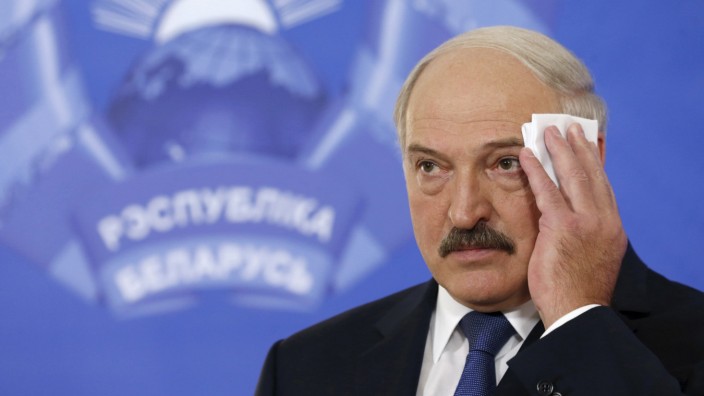 File photo of Belarus' President Lukashenko at news conference during presidential election in Minsk