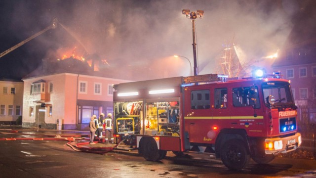 Flüchtlingsheim in Bautzen in Flammen